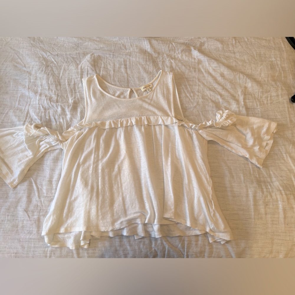 White flowy off the shoulder top